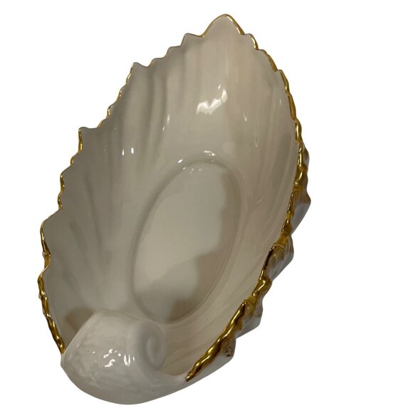 Lenox Shell Shaped Porcelain Dish With Gold Trim 95-86 - Picture 10 of 11
